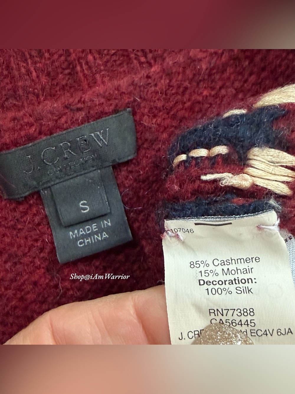 J.Crew Collection Cashmere Mohair Hand Embroidered Moroccan Crewneck Sweater - Picture 10 of 11
